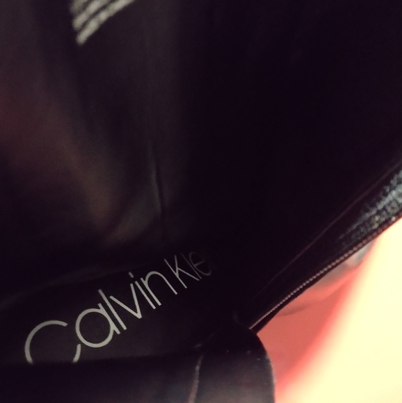 Calvin Klein black white booties sz 9 zipper wedge - Picture 9 of 9